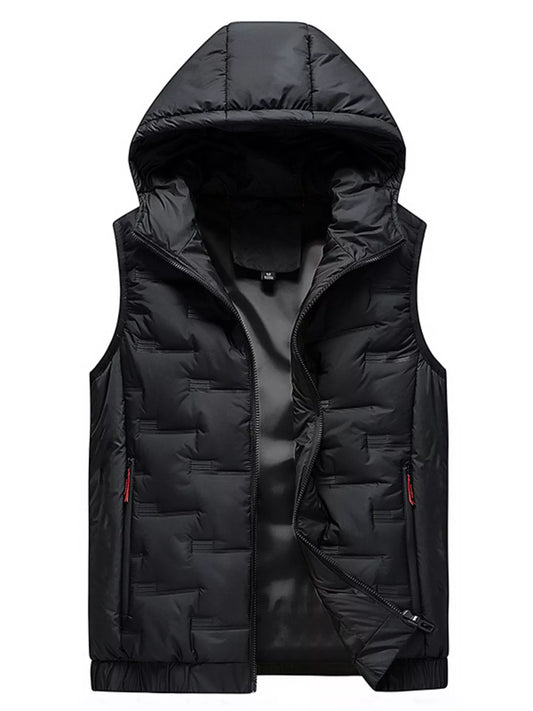 Men's Plus Size Hooded Padded Winter Vest