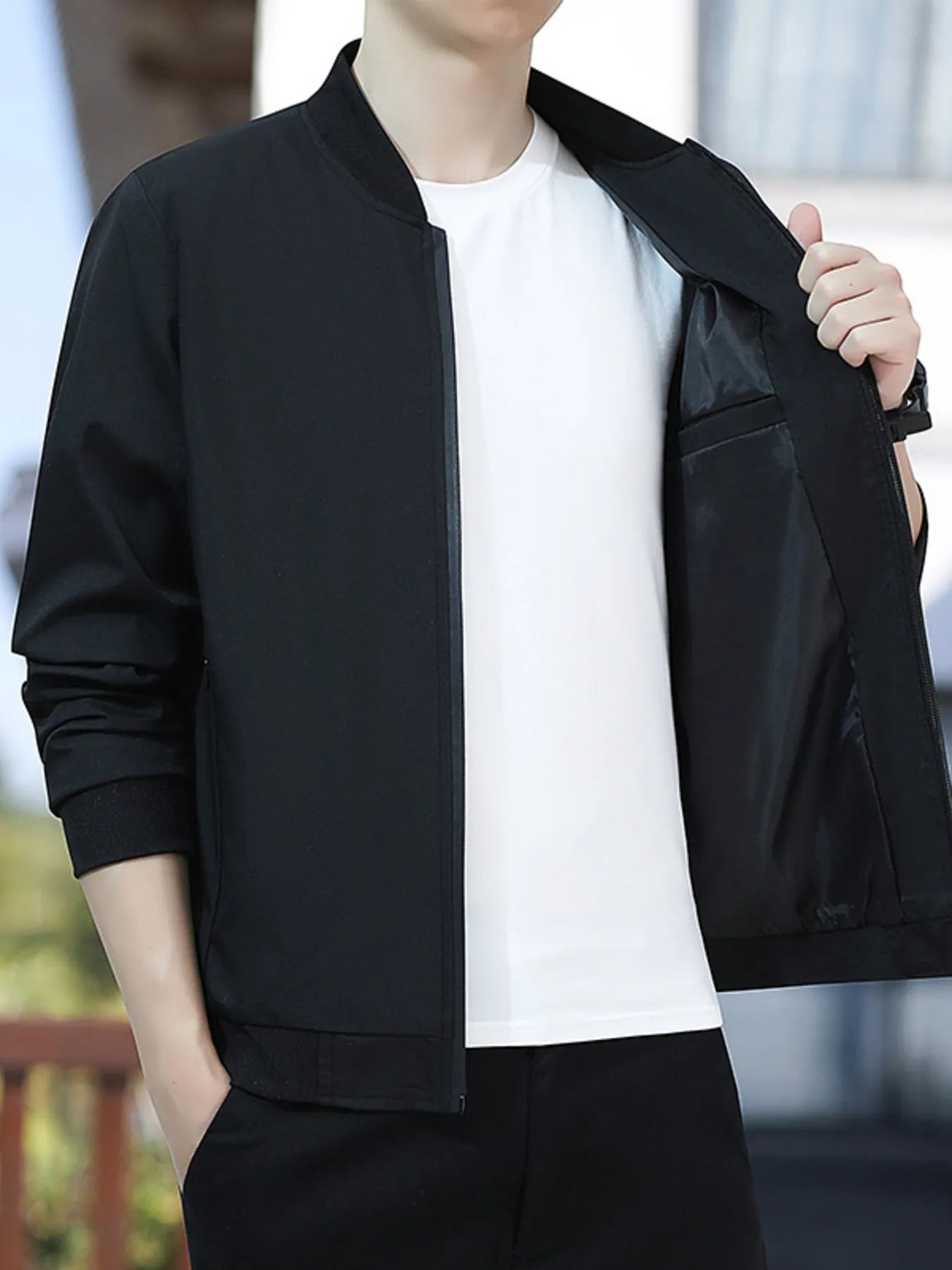 Men's Plus Size Casual Lightweight Bomber Jacket