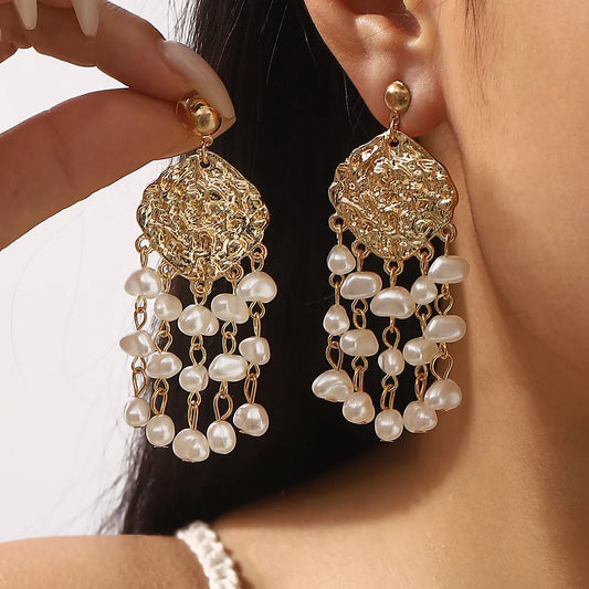 18K Gold-Plated Dangle Earrings