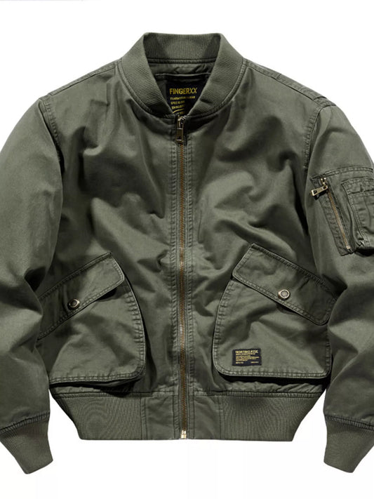 Men's Plus Size Zip Up Long Sleeve Jacket