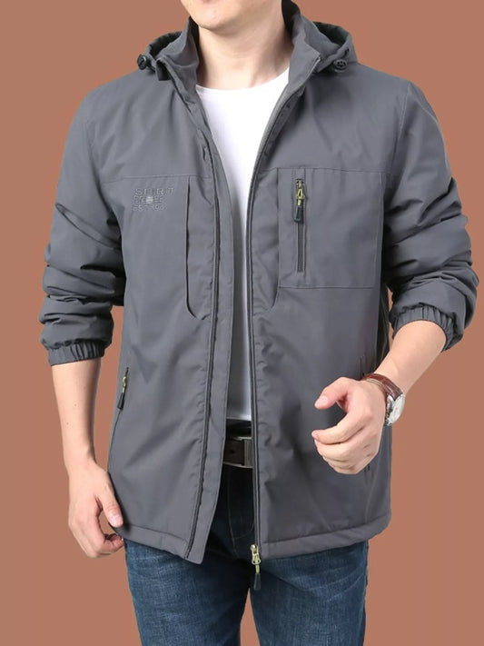 Men's Plus Size Lightweight Hooded Windproof Outdoor Jacket