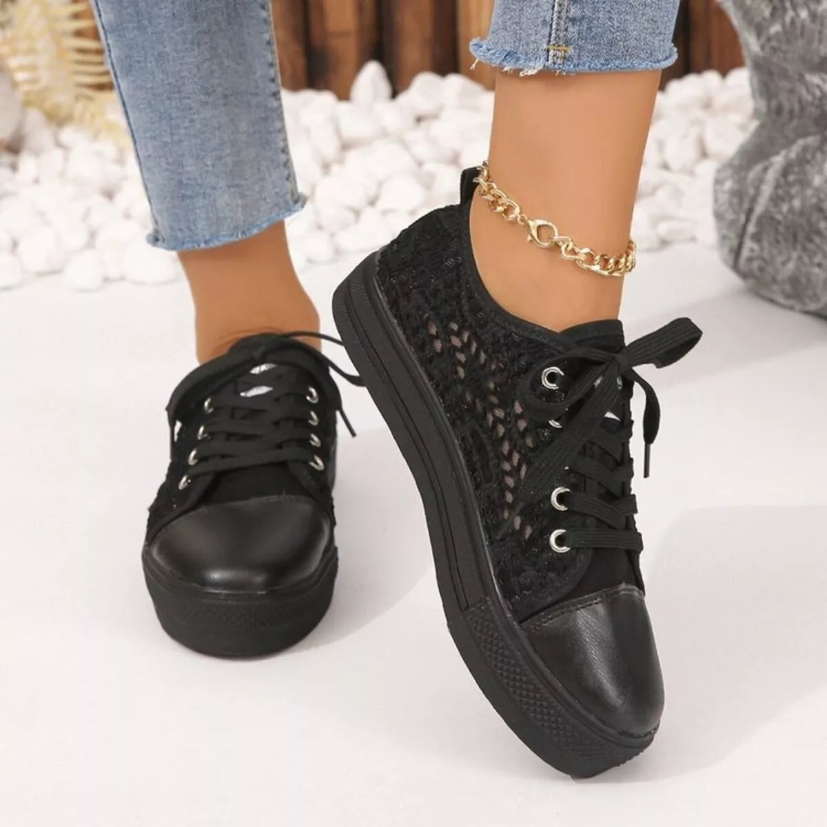 Hollow Out Platform Sneakers