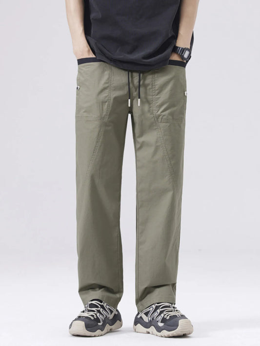 Men's Full Size Casual Drawstring Cargo Pants Plus Size