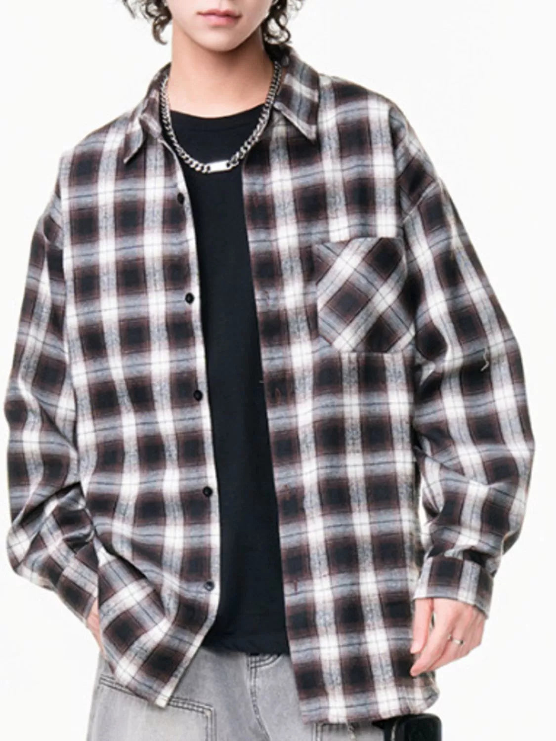 Men's Casual Plaid Button Up Shirt