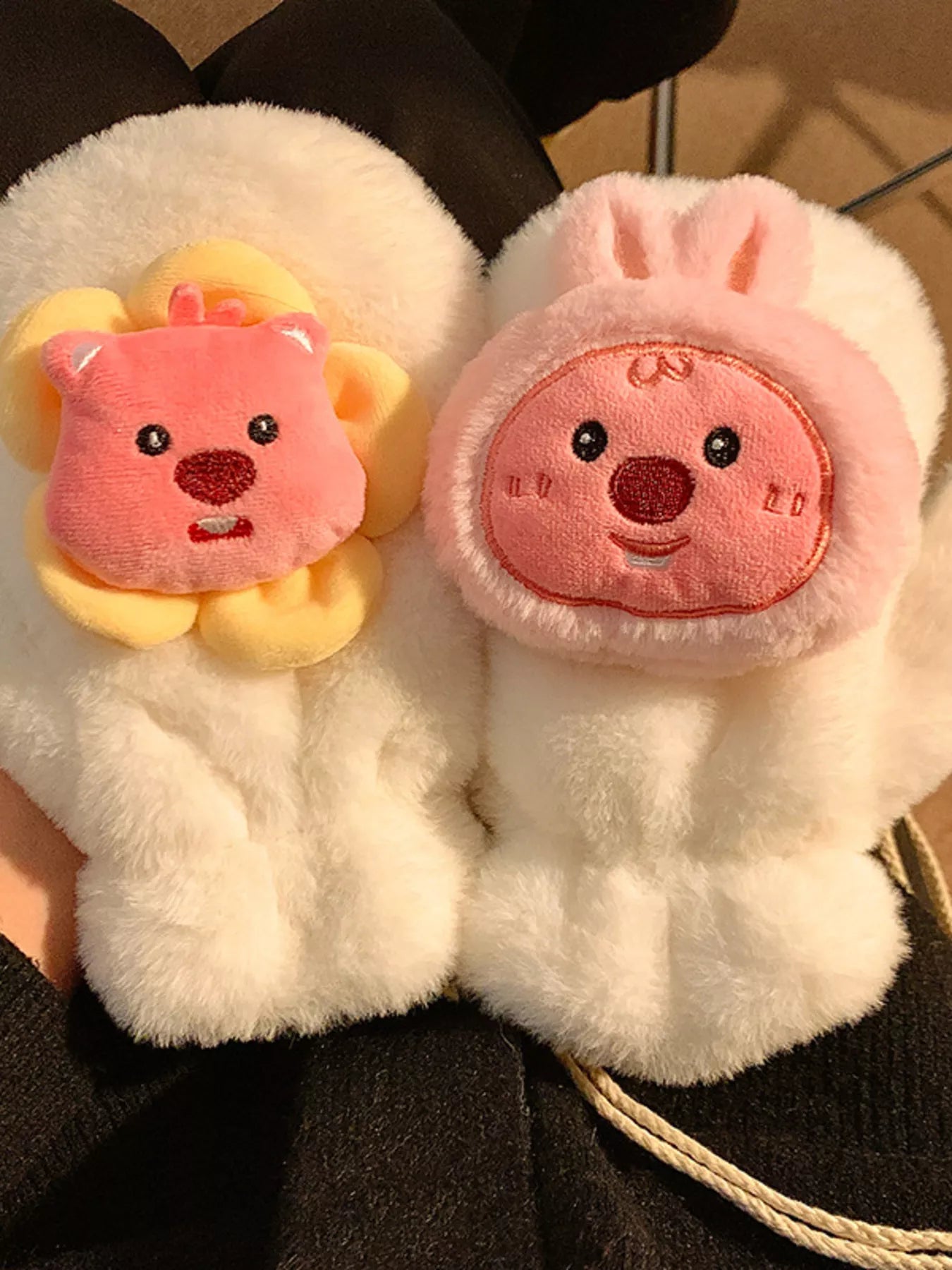 Cartoon Plush Warm Gloves