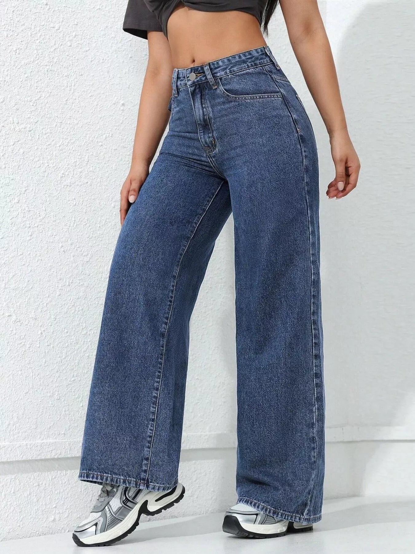 High-Waisted Wide Leg Jeans
