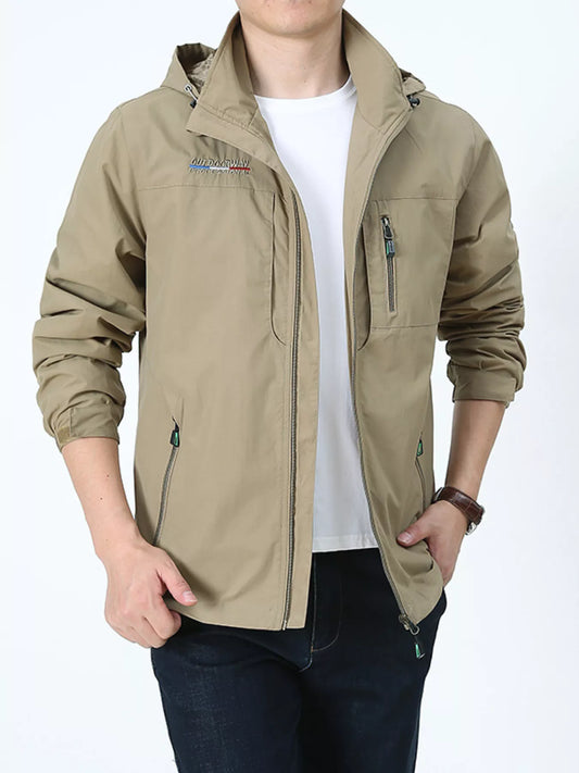 Men's Plus Size Lightweight Hooded Outdoor Jacket