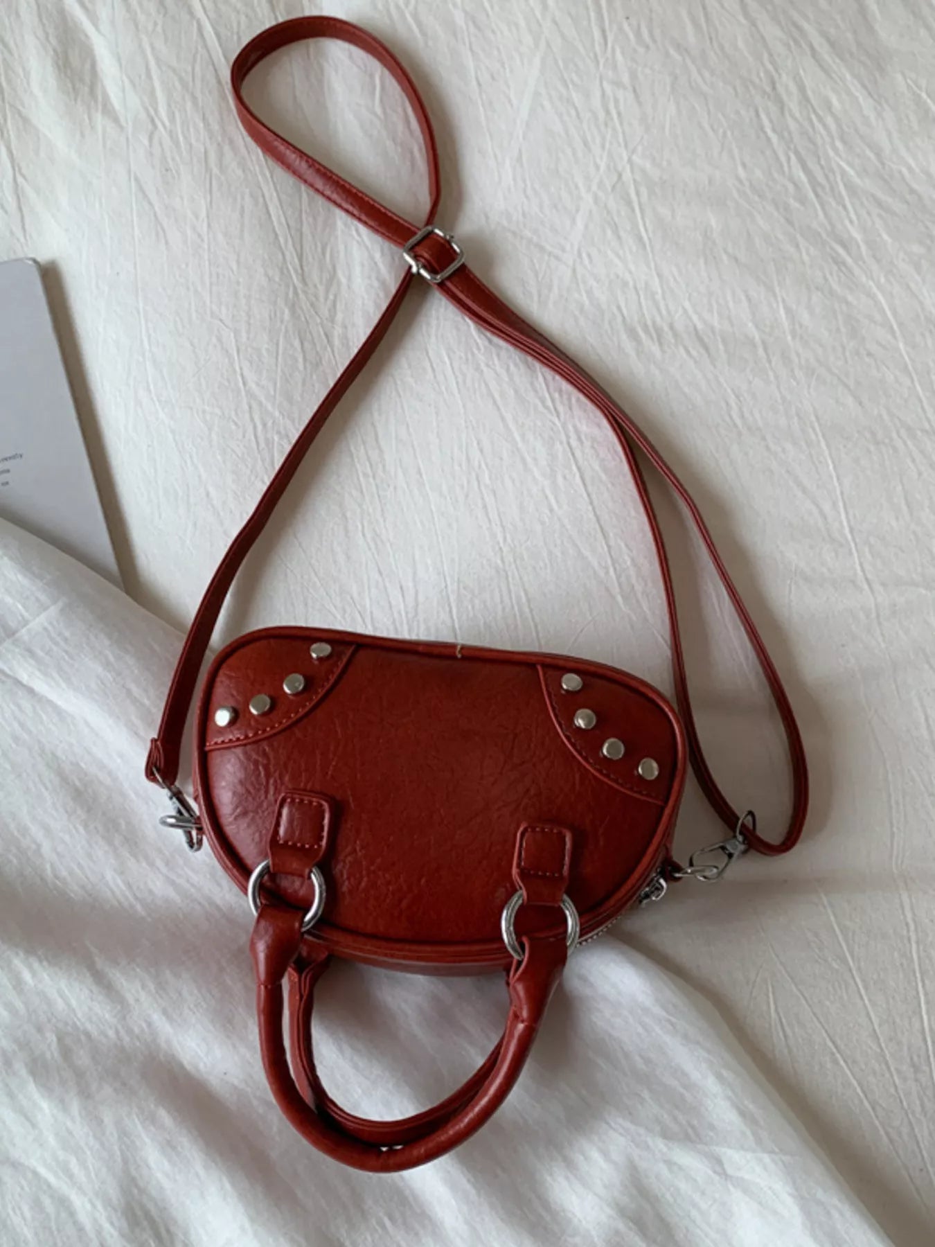Retro Rivet Decor Crossbody Bag