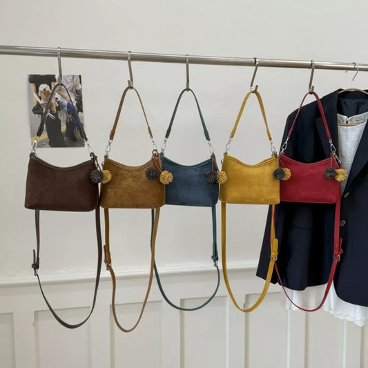 Suede Crossbody Bag with Adjustable Shoulder Strap