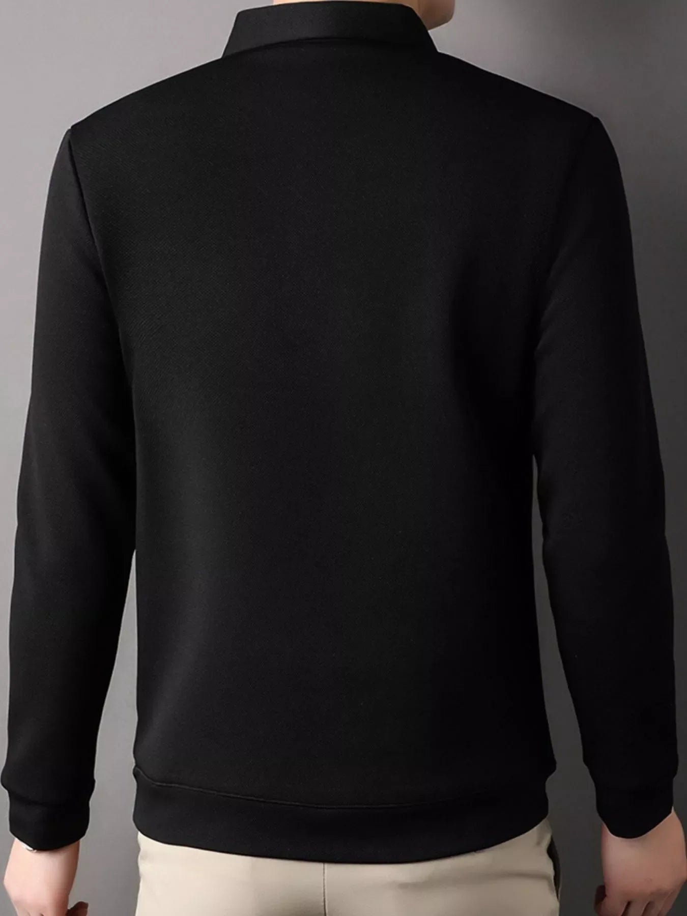 Men's Plus Size Long Sleeve Classic Fit Polo