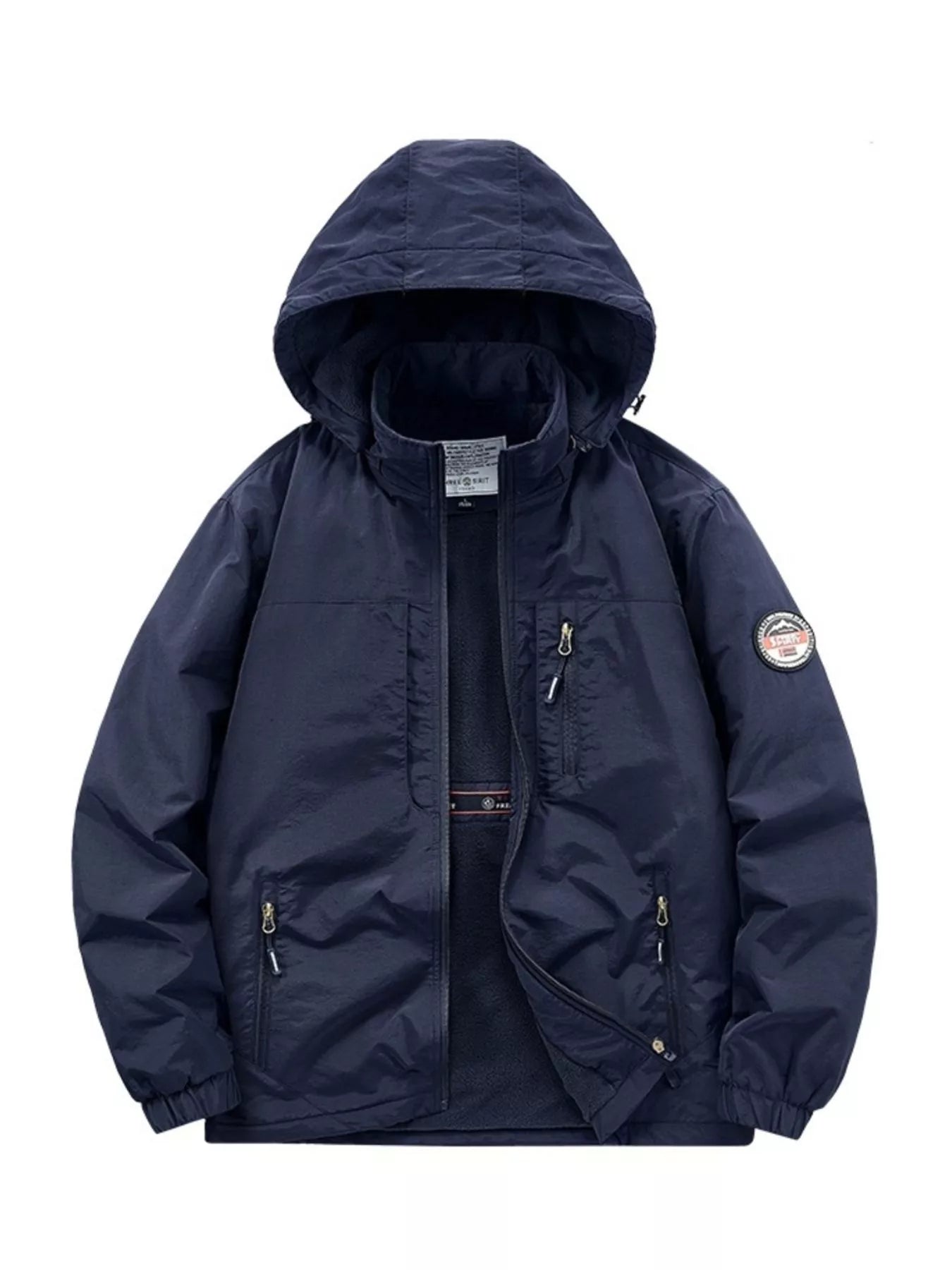 Men's Plus Size Lightweight Zip Up Hooded Jacket