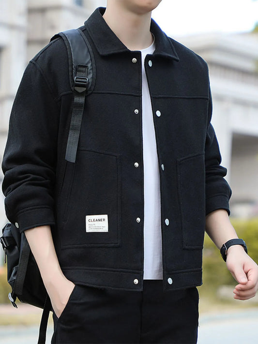 Men's Plus Size Casual Snap-Down Jacket
