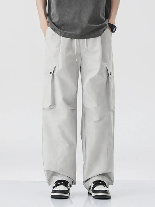 Men's Loose Fit Cargo Pants with Drawstring