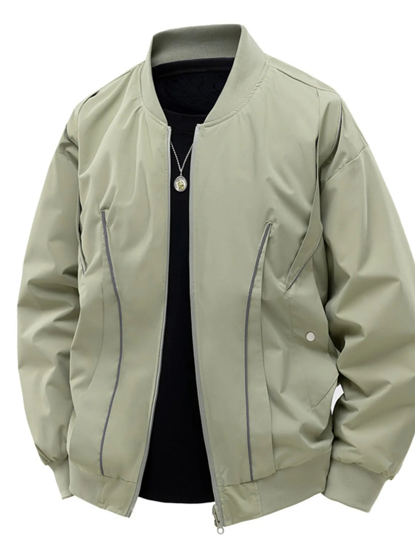 Men's Full Size Casual Lightweight Zip Up Bomber Jacket Plus Size