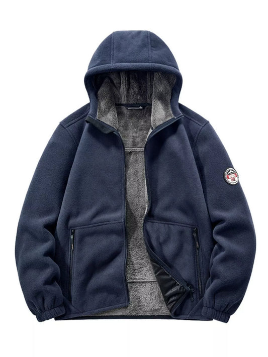 Men's Plus Size Hooded Fleece Full-Zip Jacket