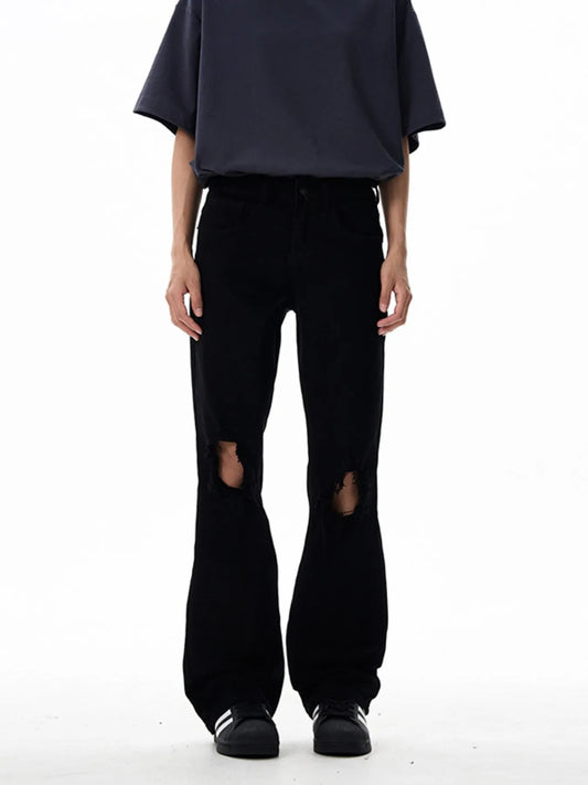 Men's Distressed Flare Leg Jeans