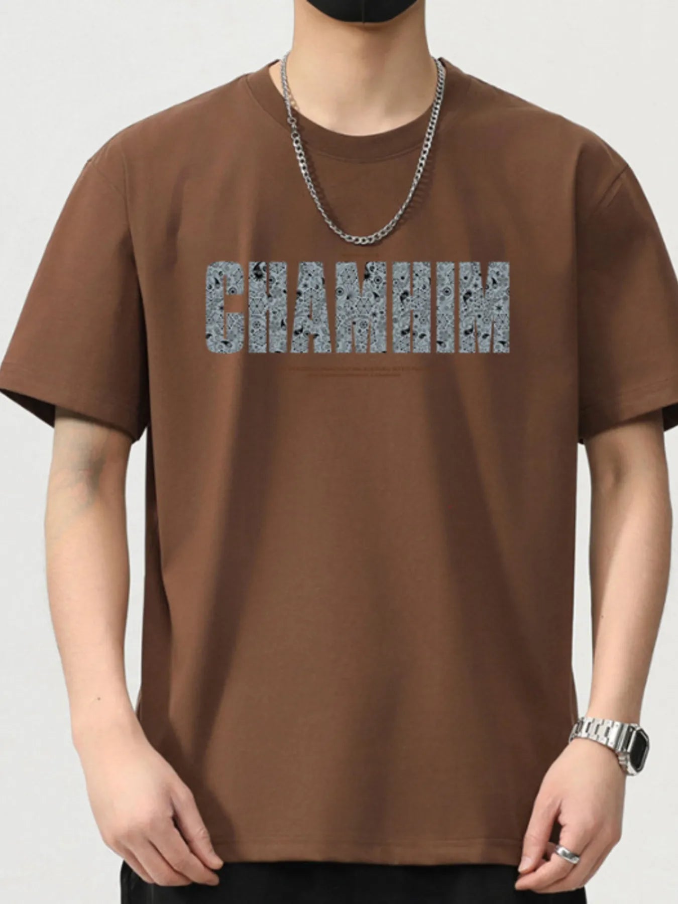 Men's Plus Size Letter Graphic Short Sleeve Casual T-Shirt