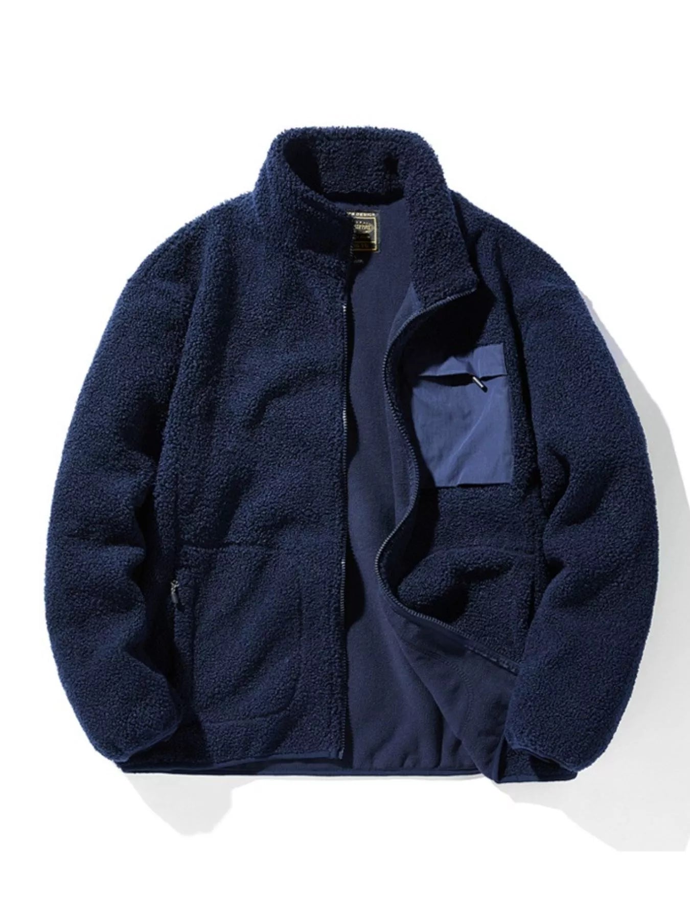 Men's Plus Size Warm Fleece Zip-Up Jacket