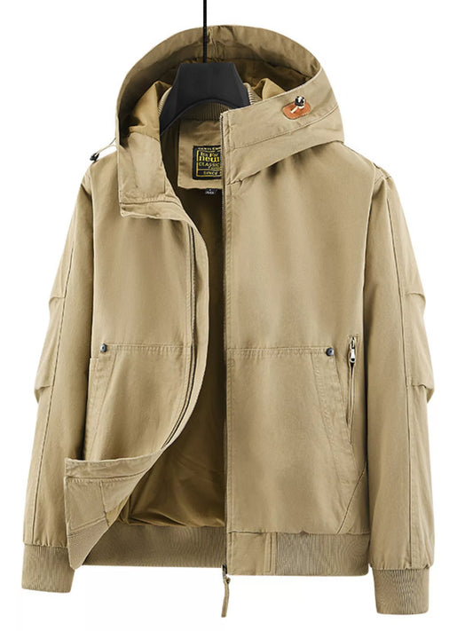 Men's Plus Size Zip Up Casual Hooded Jacket