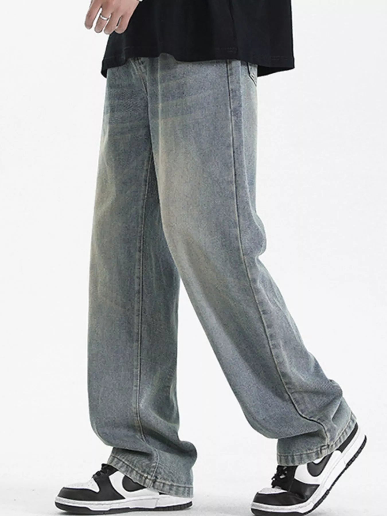 Men's Full Size Wash Loose Fit Jeans Plus Size