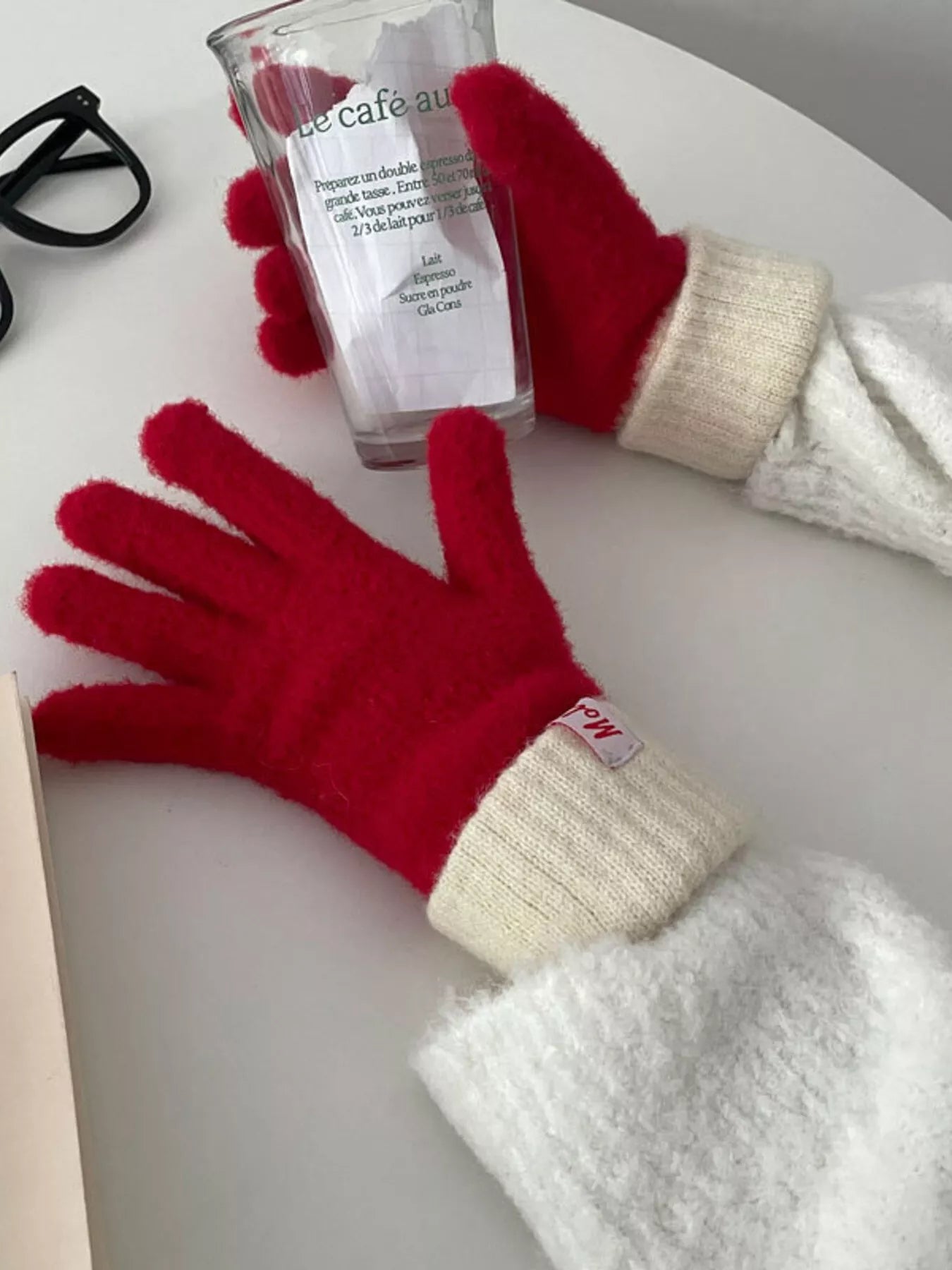 Cozy Knit Gloves with Ribbed Cuff
