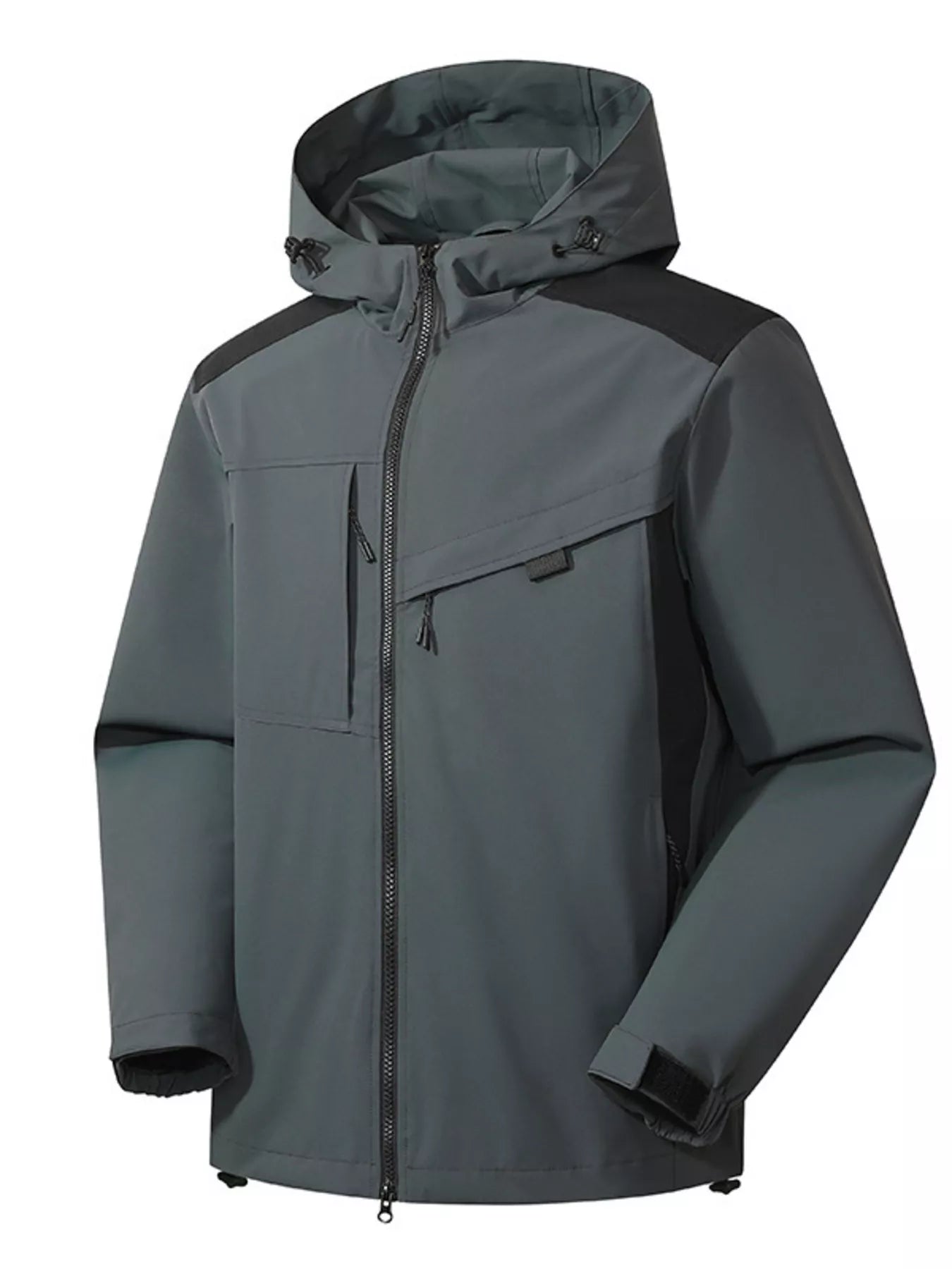 Men's Full Size Waterproof Hooded Zip Up Jacket Plus Size