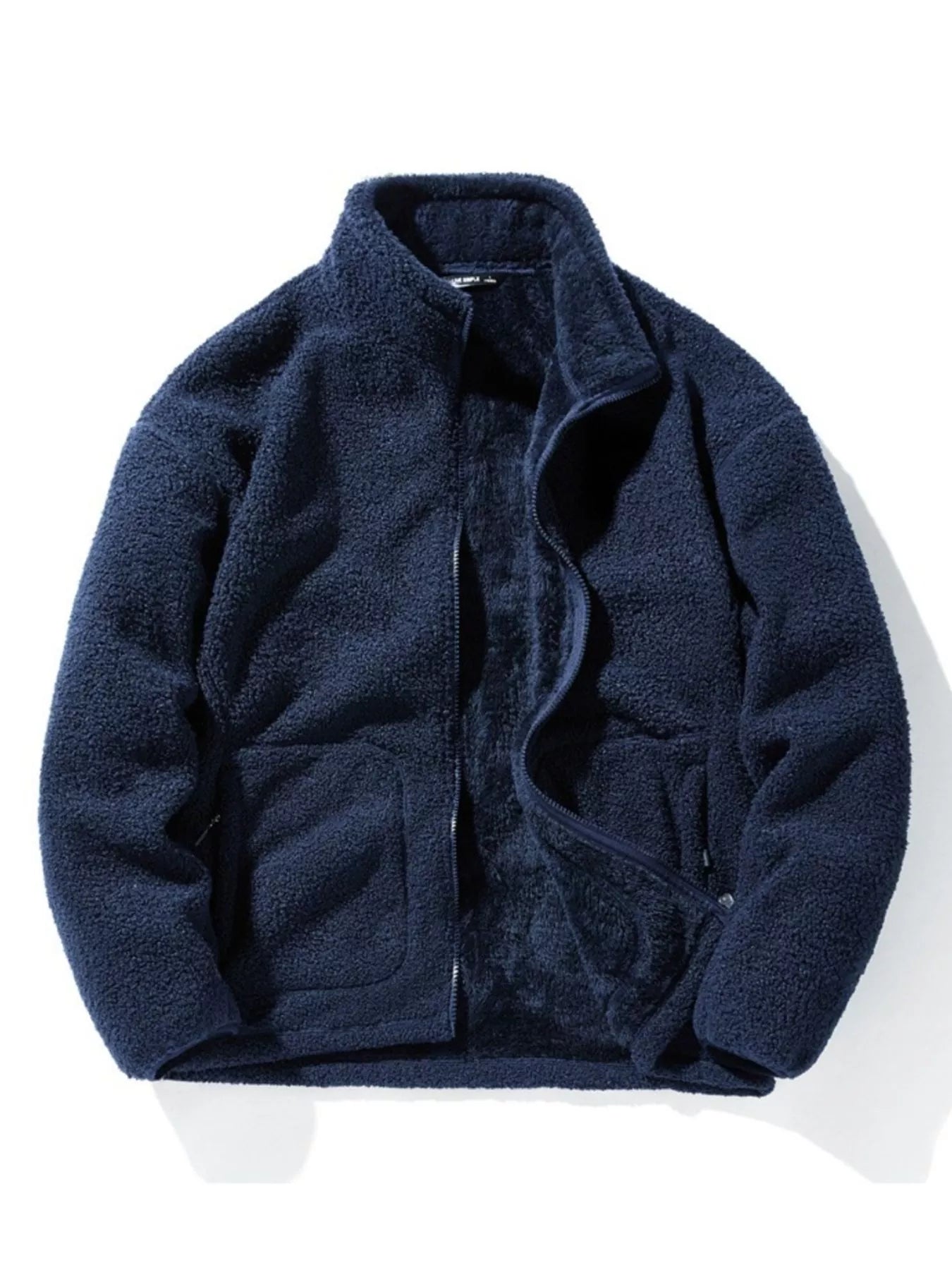 Men's Plus Size Cozy Fleece Zip-Up Jacket