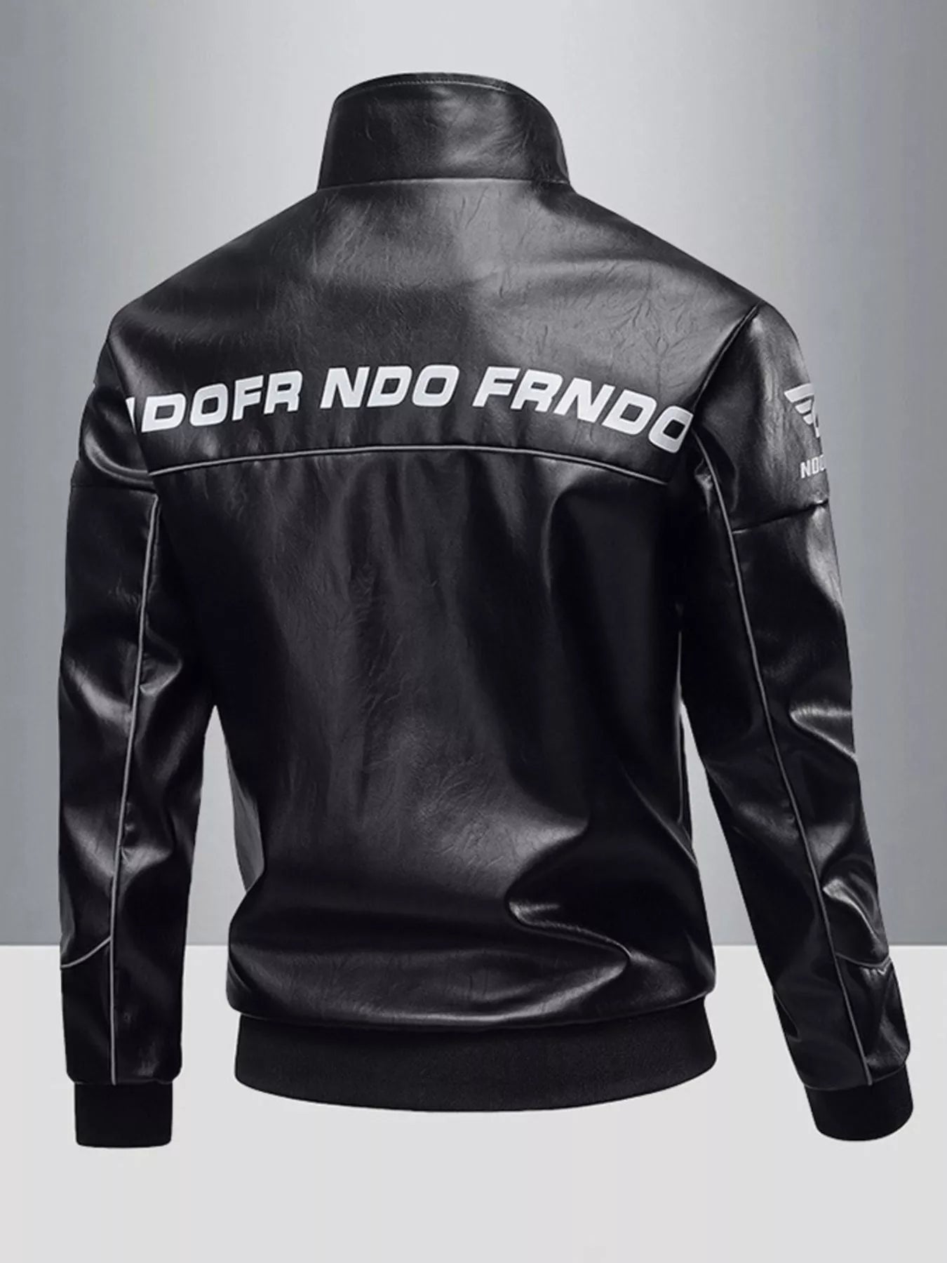 Men's Plus Size Zip Up Leather Jacket