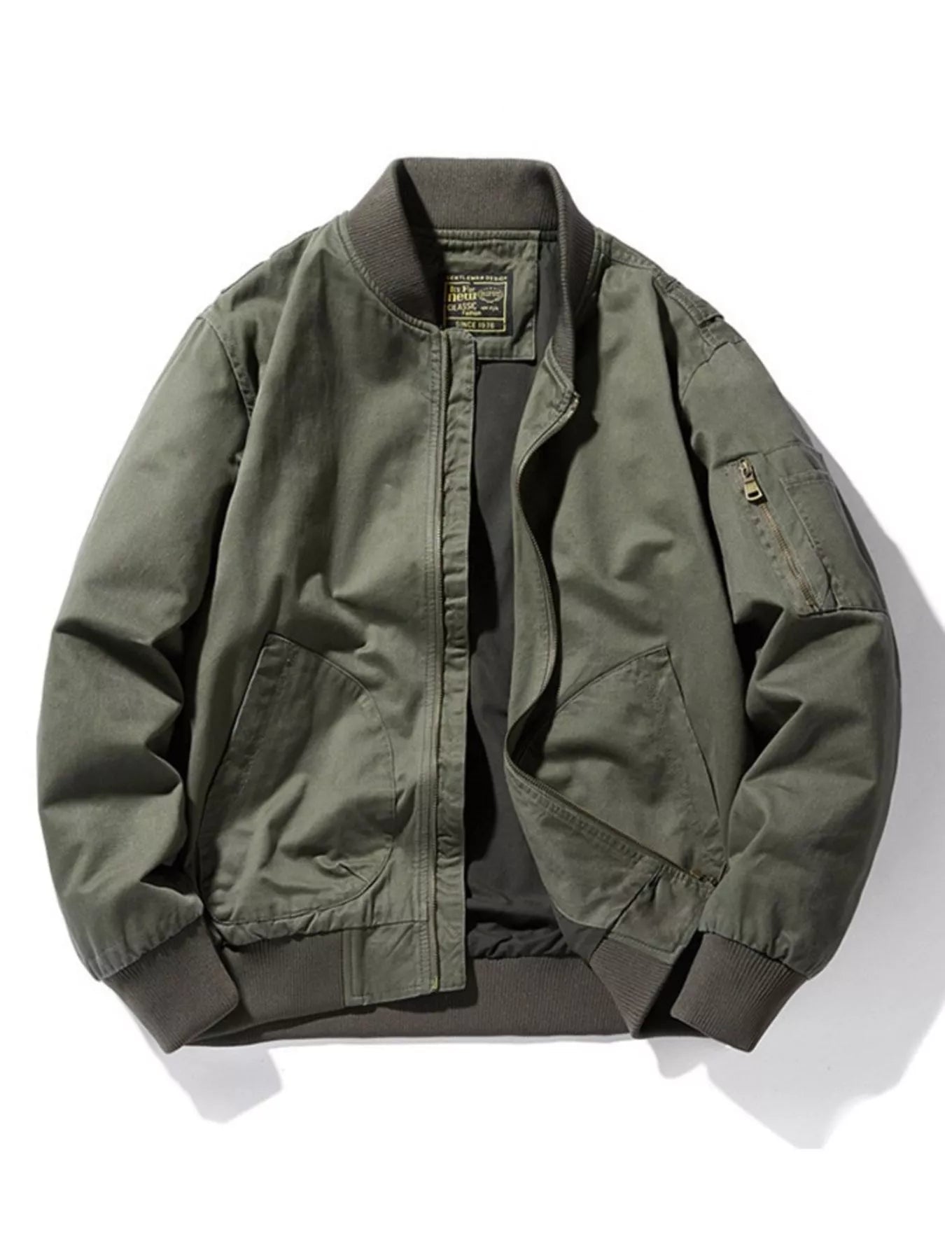 Men's Plus Size Casual Lightweight Bomber Jacket