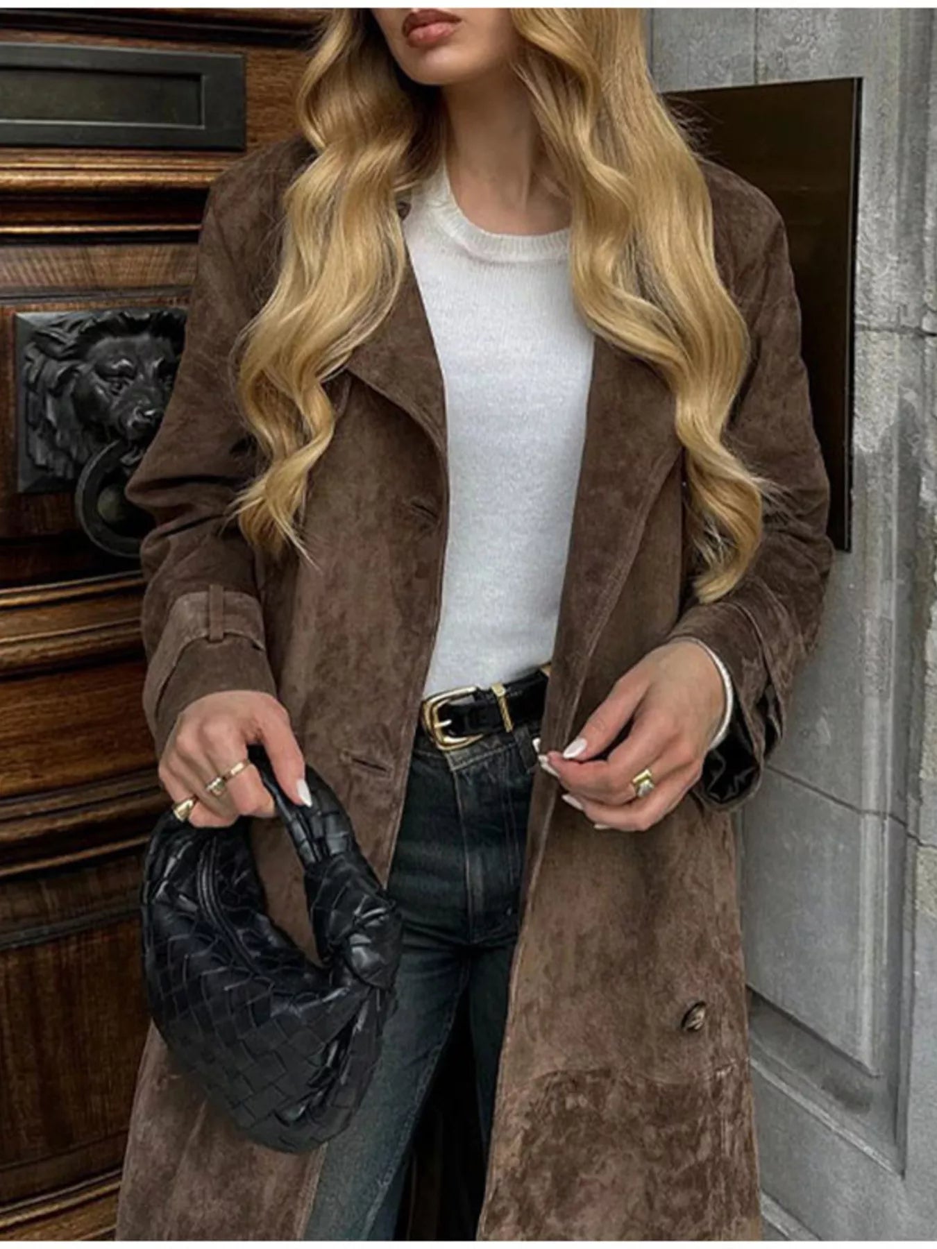 Vintage Double Breasted Tie Waist Coat