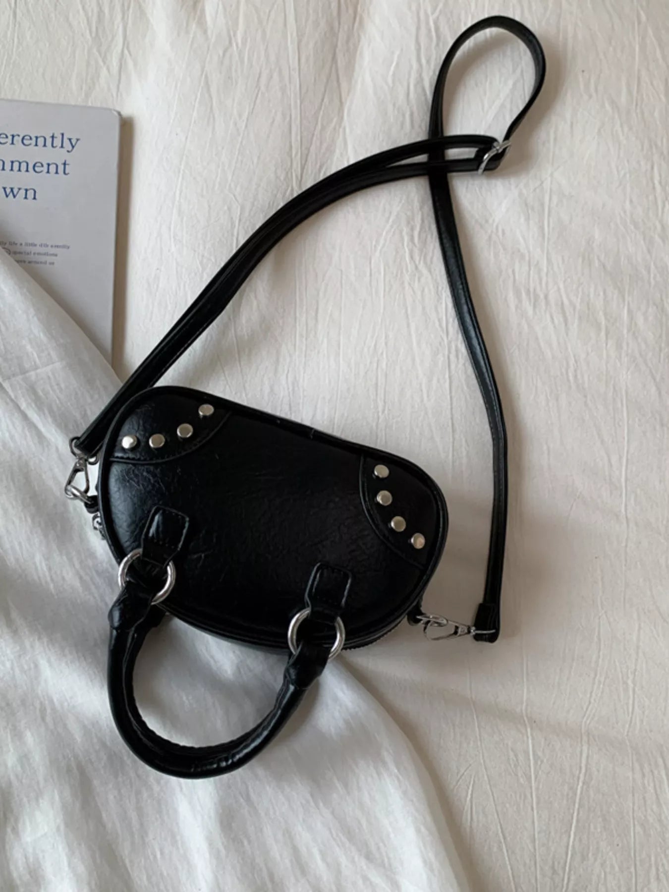 Retro Rivet Decor Crossbody Bag