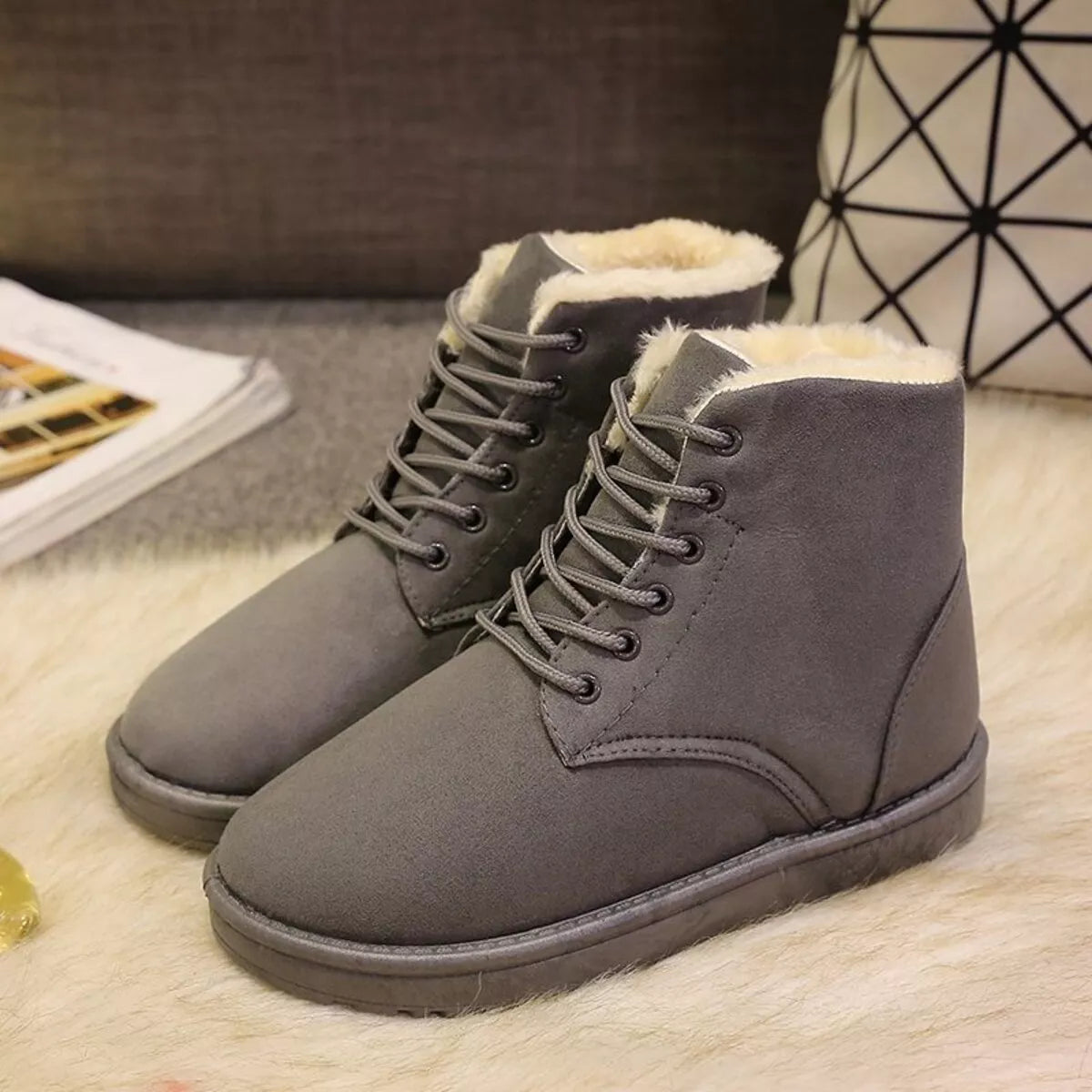 Lace-Up Ankle Boots