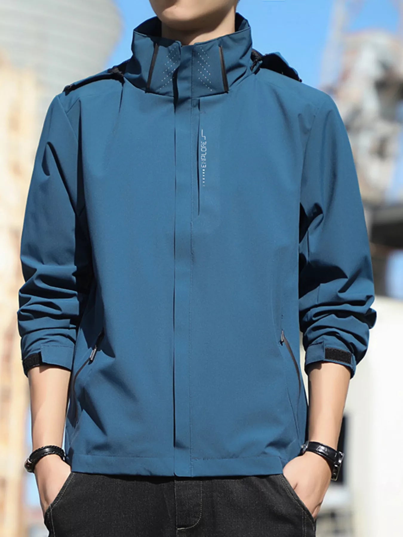Men's Plus Size Casual Windproof Hooded Jacket