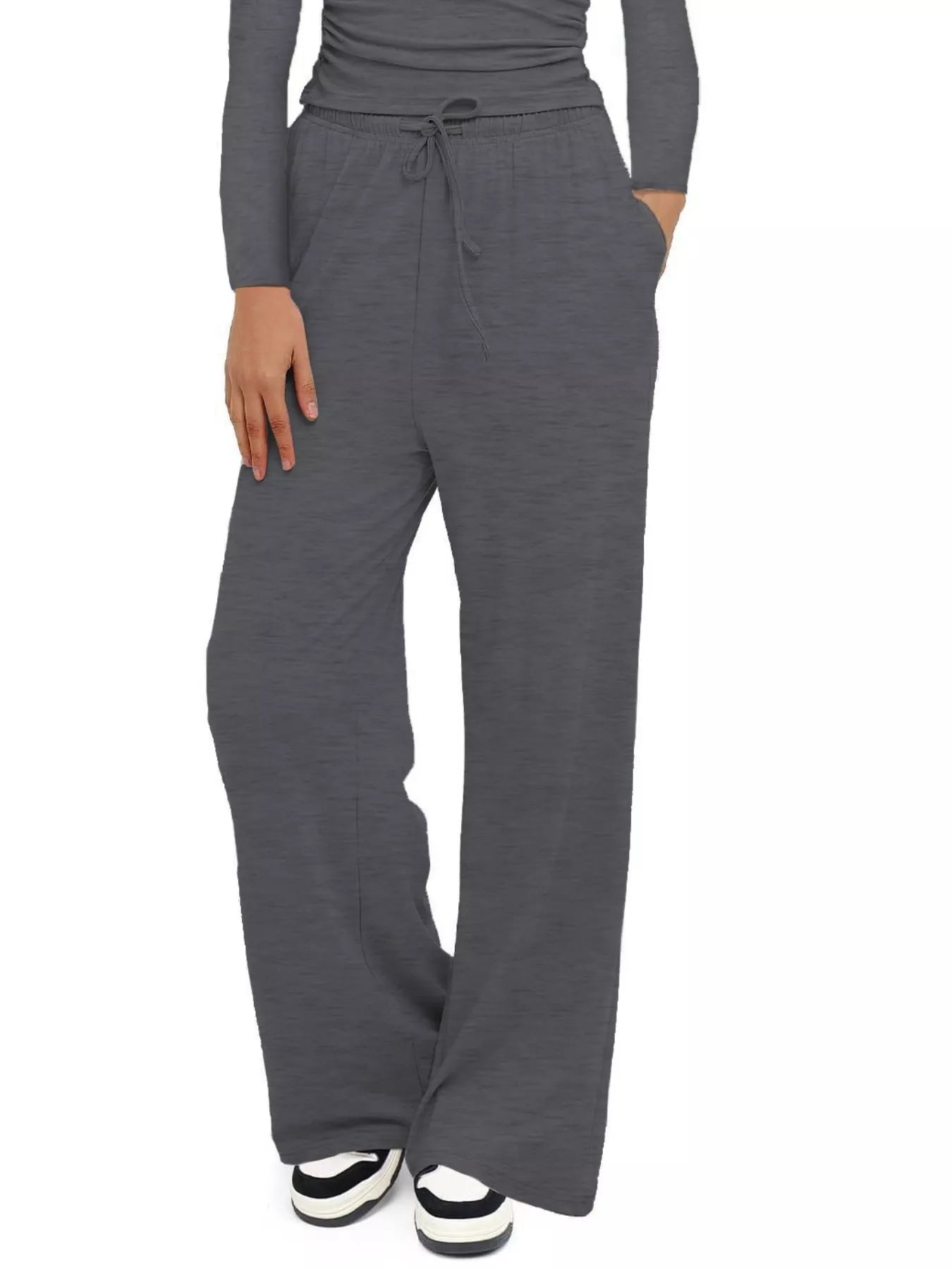 Full Size Casual Long Sleeve Top and Pants Set Plus Size