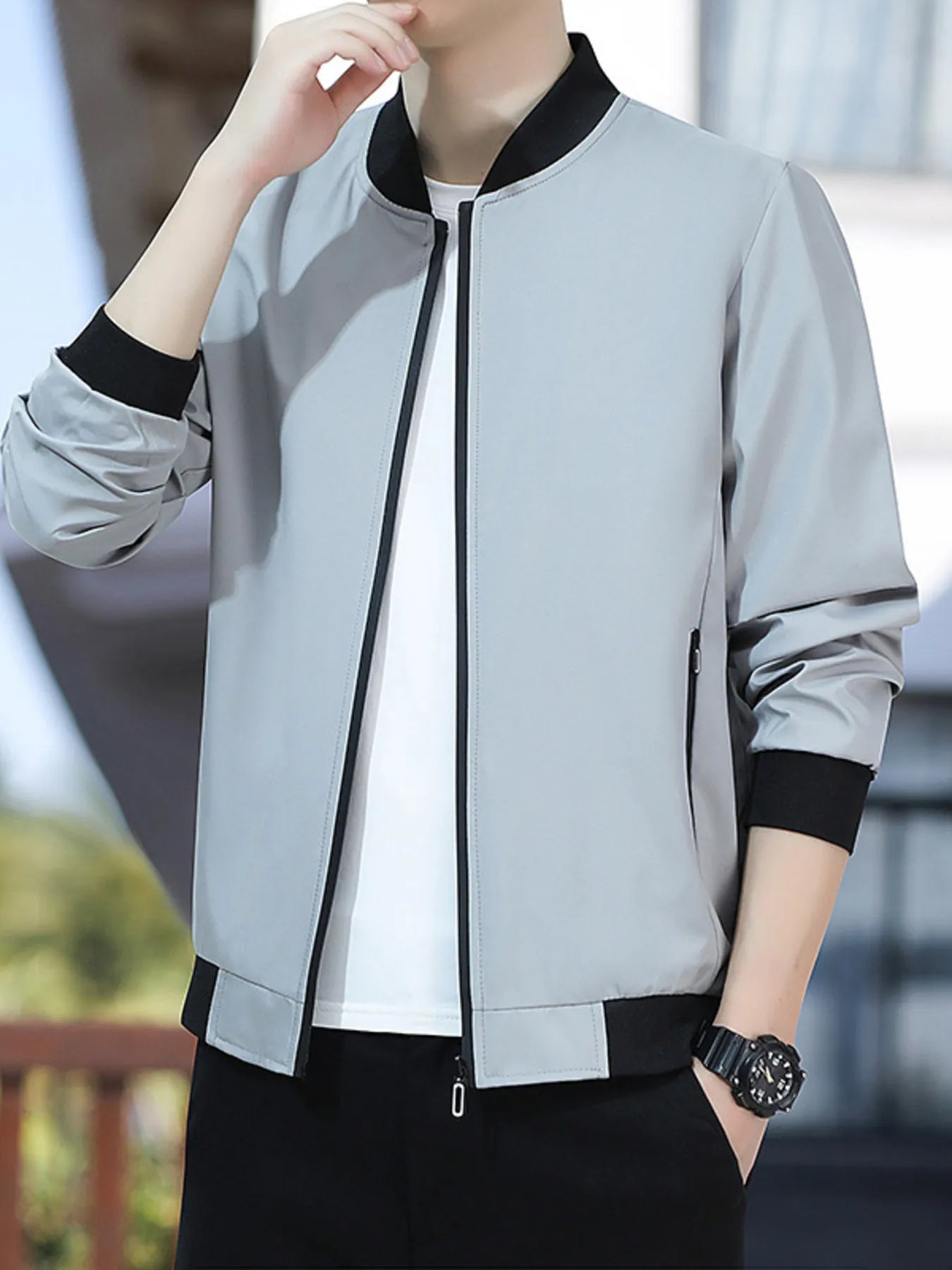 Men's Plus Size Casual Lightweight Bomber Jacket