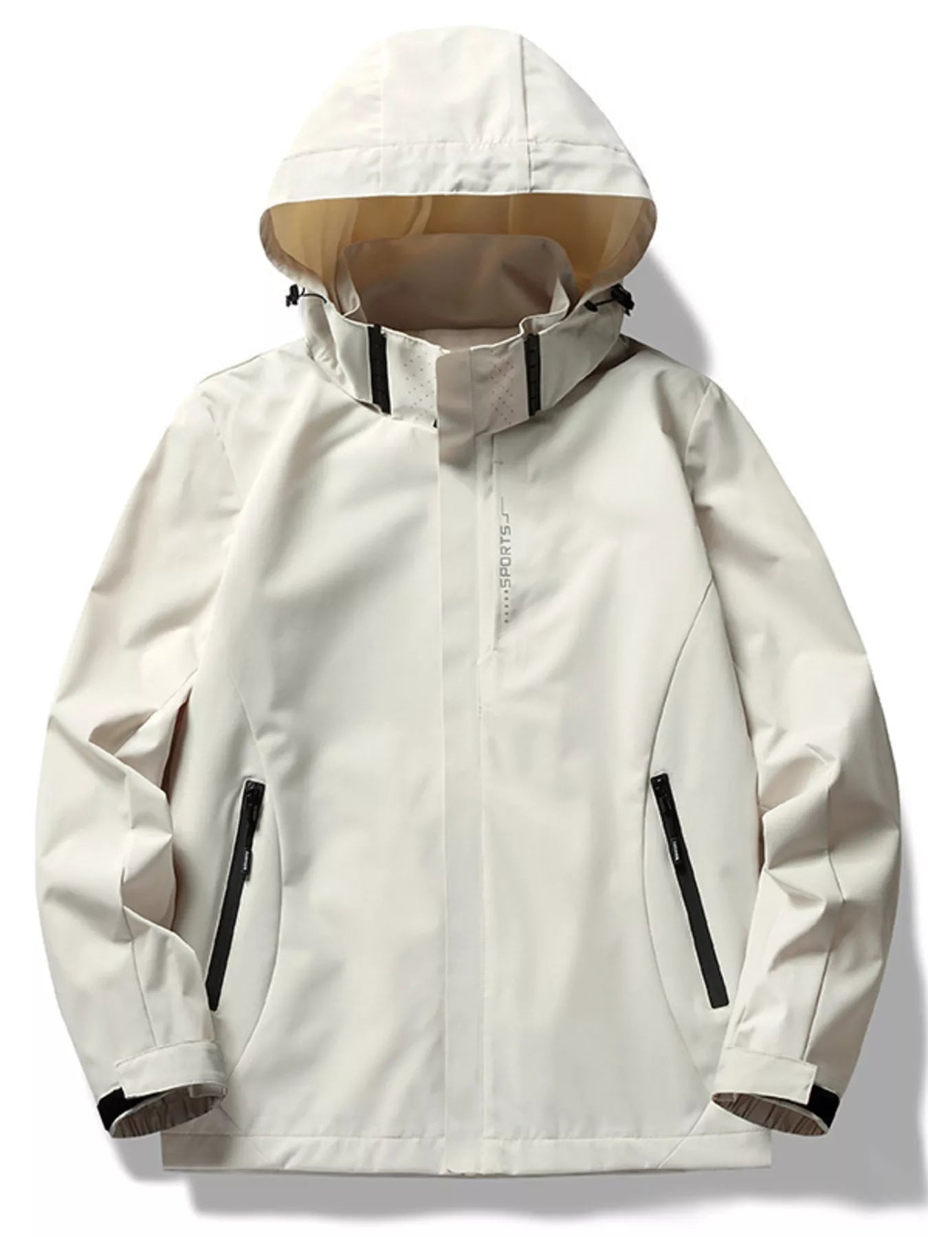 Men's Plus Size Hooded Waterproof Zip Up Jacket