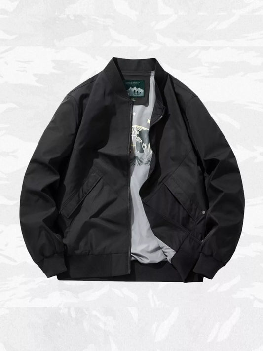 Men's Plus Size Zip Up Long Sleeve Jacket