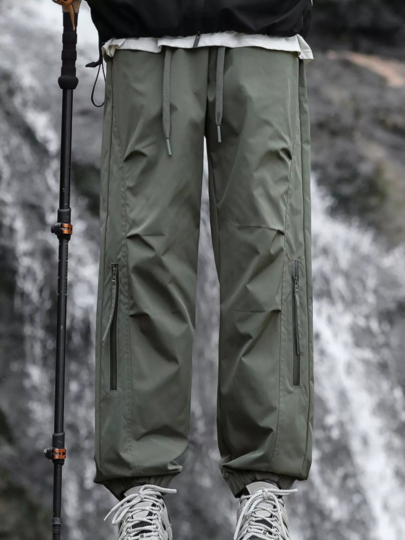 Men's Plus Size Cargo Pants with Zipper Pockets