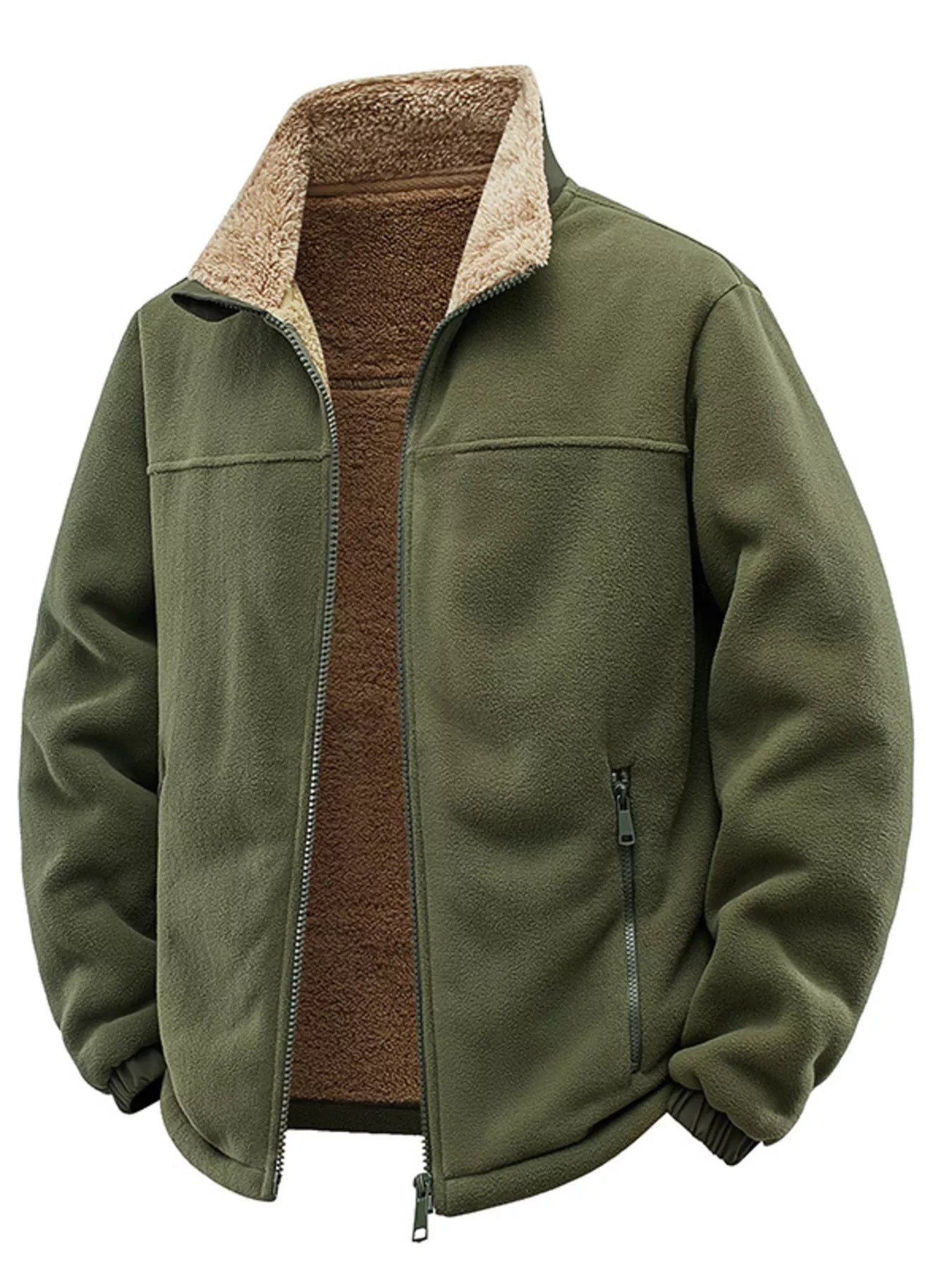 Men's Plus Size Zip Up Fleece Jacket
