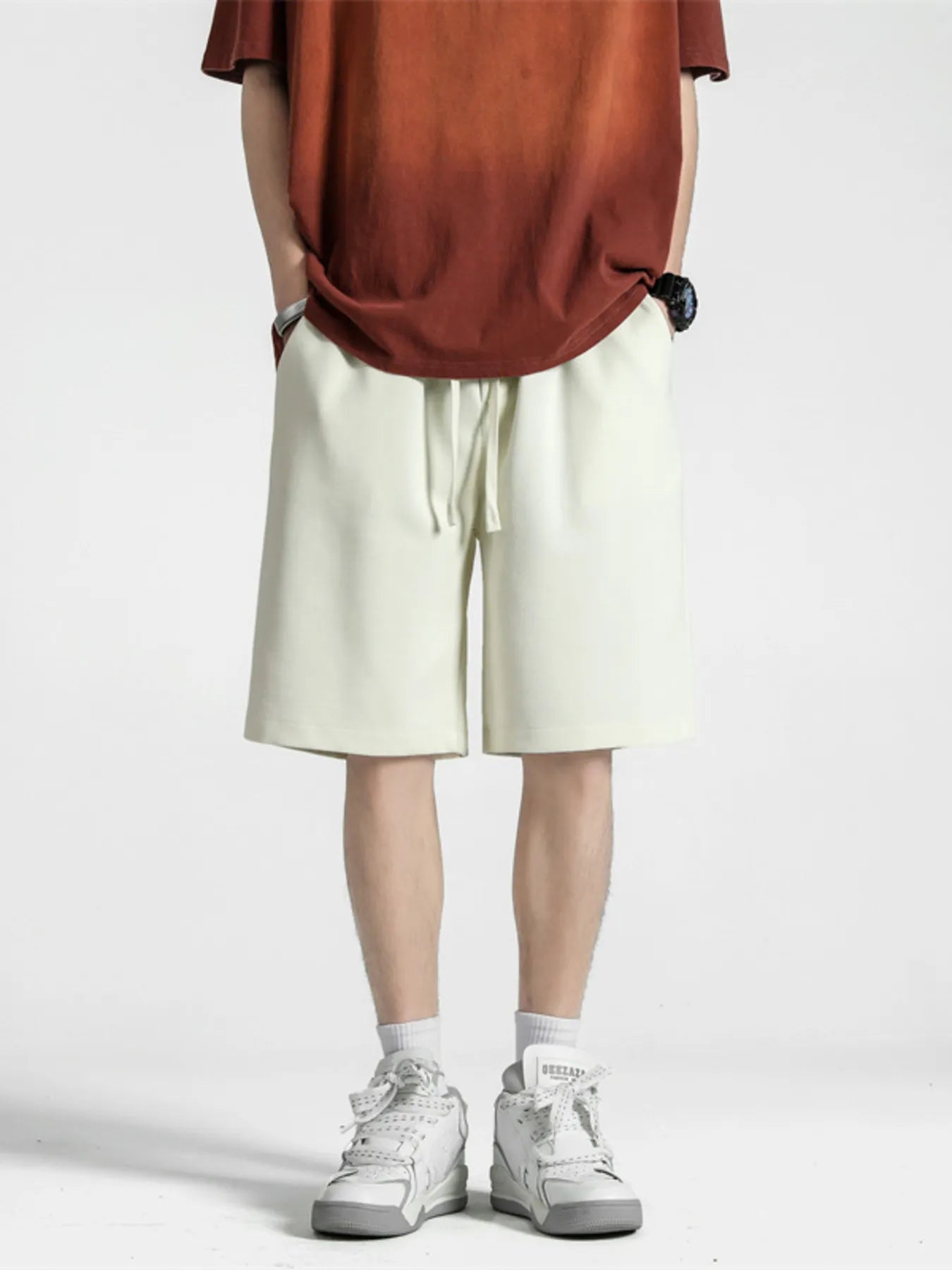 Men's Full Size Casual Loose-Fit Drawstring Shorts Plus Size