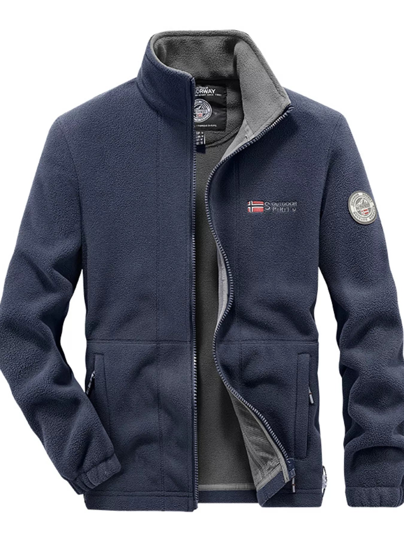 Men's Full Size Zip Up Fleece Jacket Plus Size