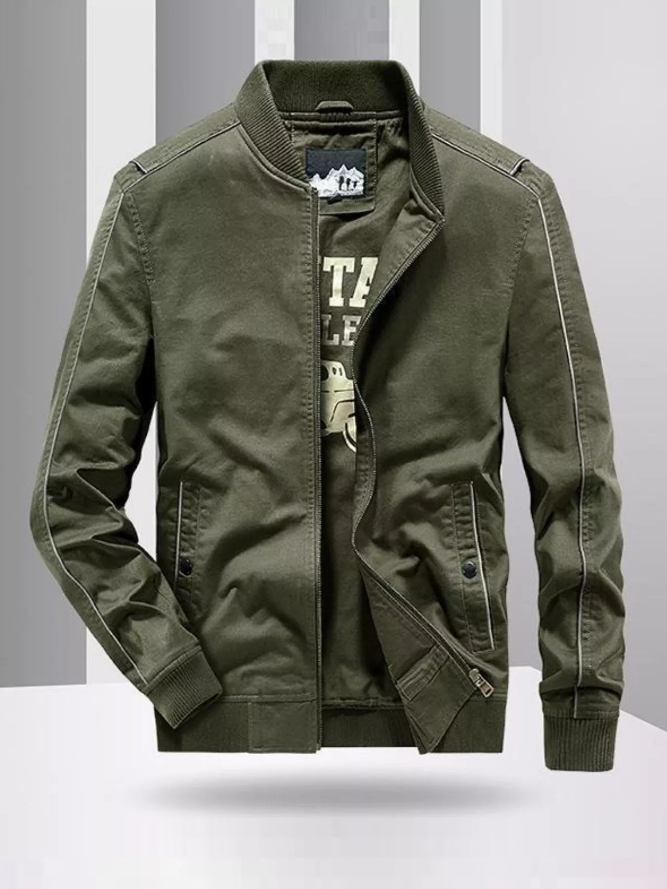 Men's Plus Size Casual Lightweight Bomber Jacket