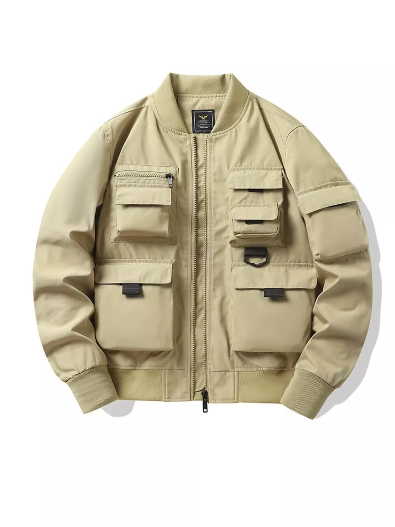 Men's Plus Size Multi-Pocket Bomber Jacket