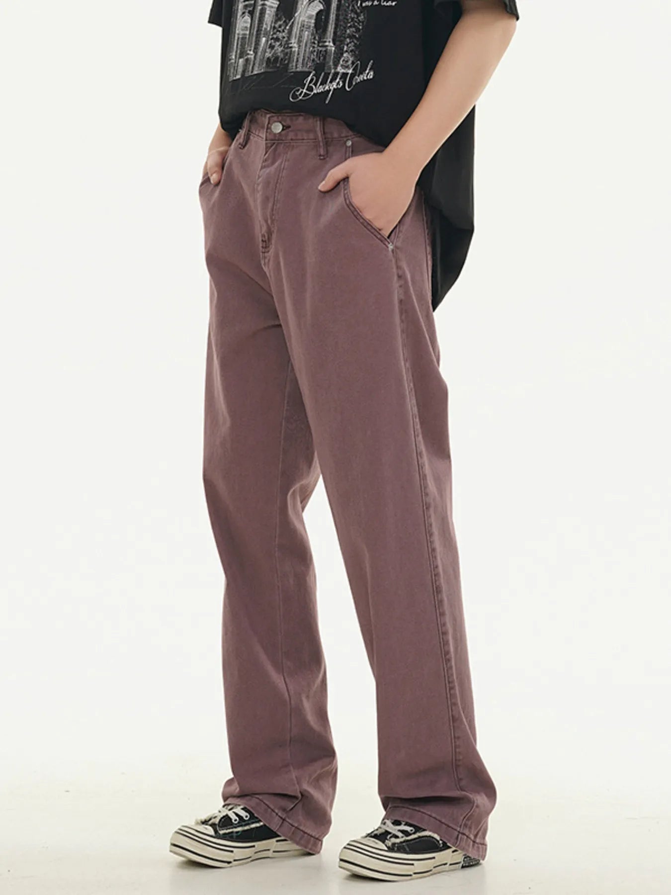 Men's Full Size Vintage Wash Wide Leg Jeans Plus Size