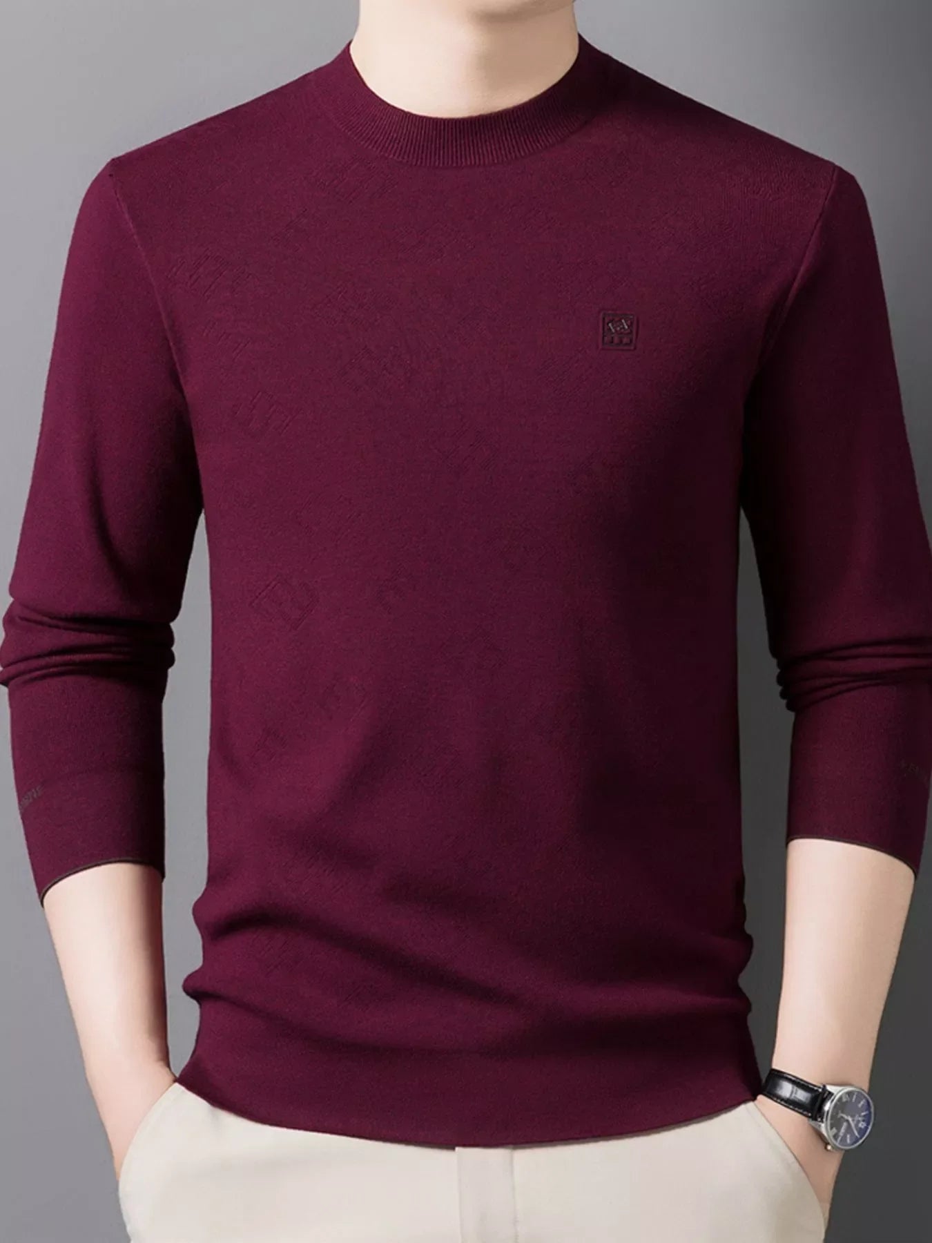 Men's Plus Size Round Neck Slim Fit Knit Top