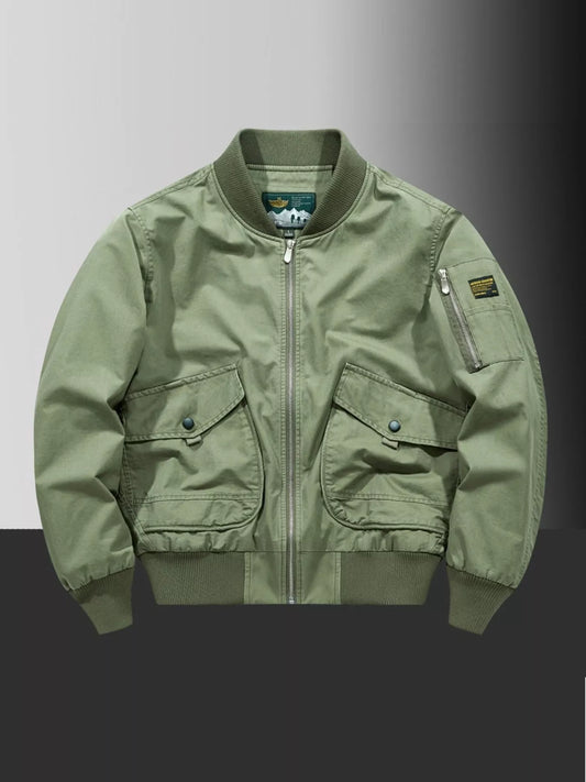 Men's Plus Size Zip Up Long Sleeve Jacket