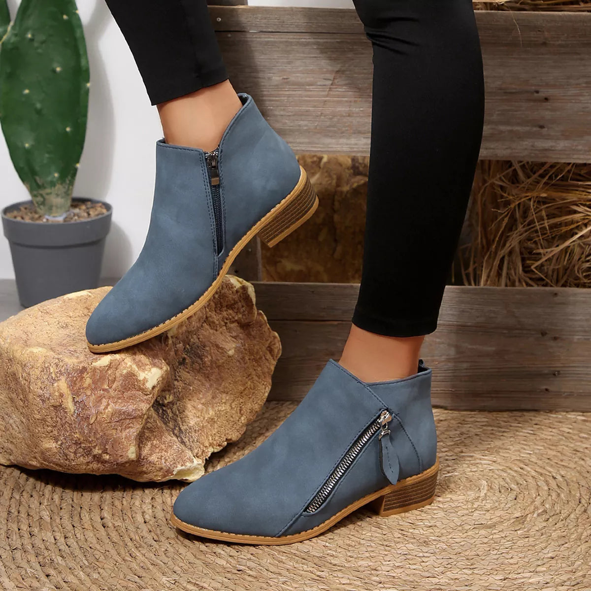 Block Heels Ankle Boots