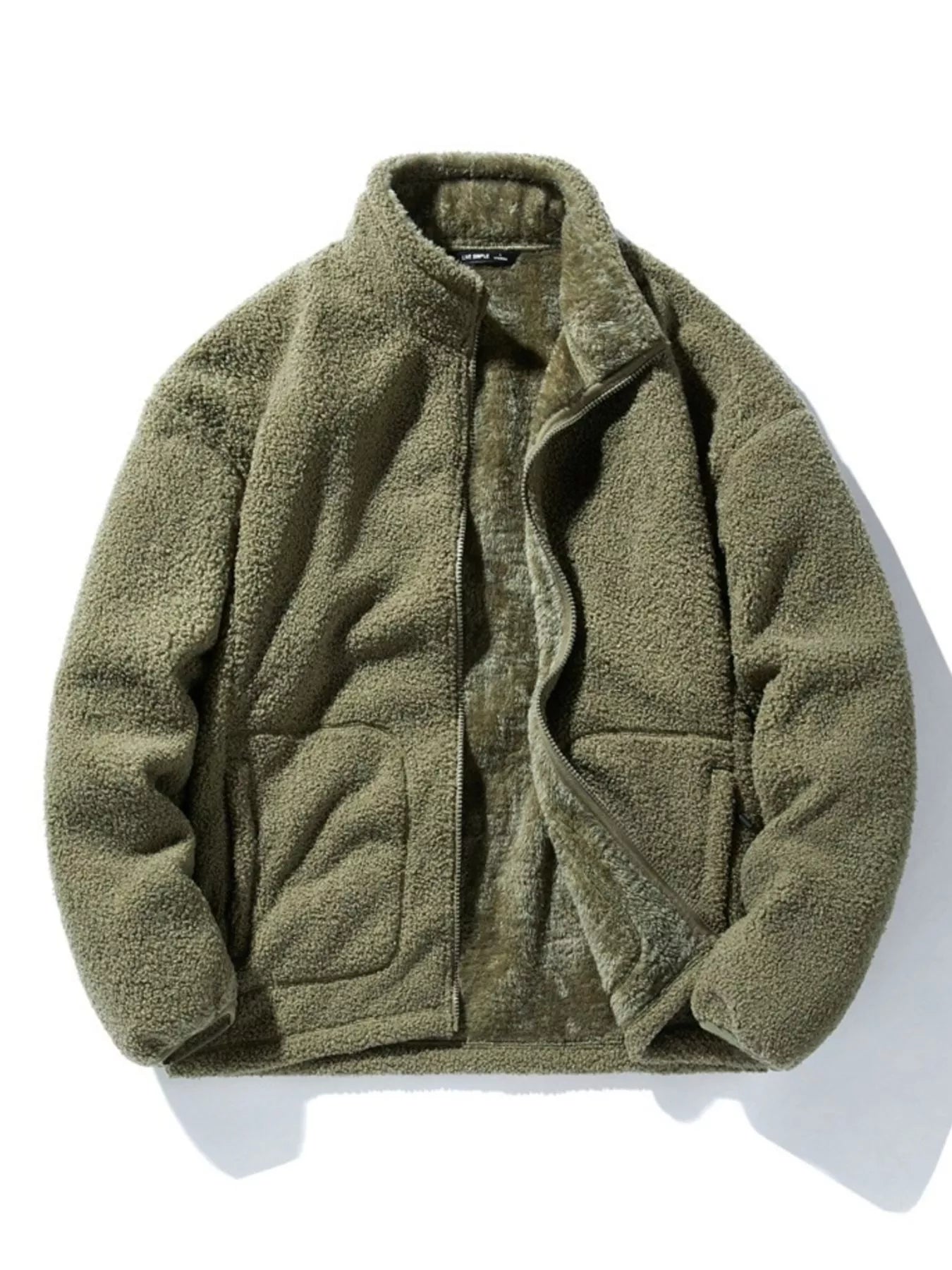 Men's Plus Size Cozy Fleece Zip-Up Jacket