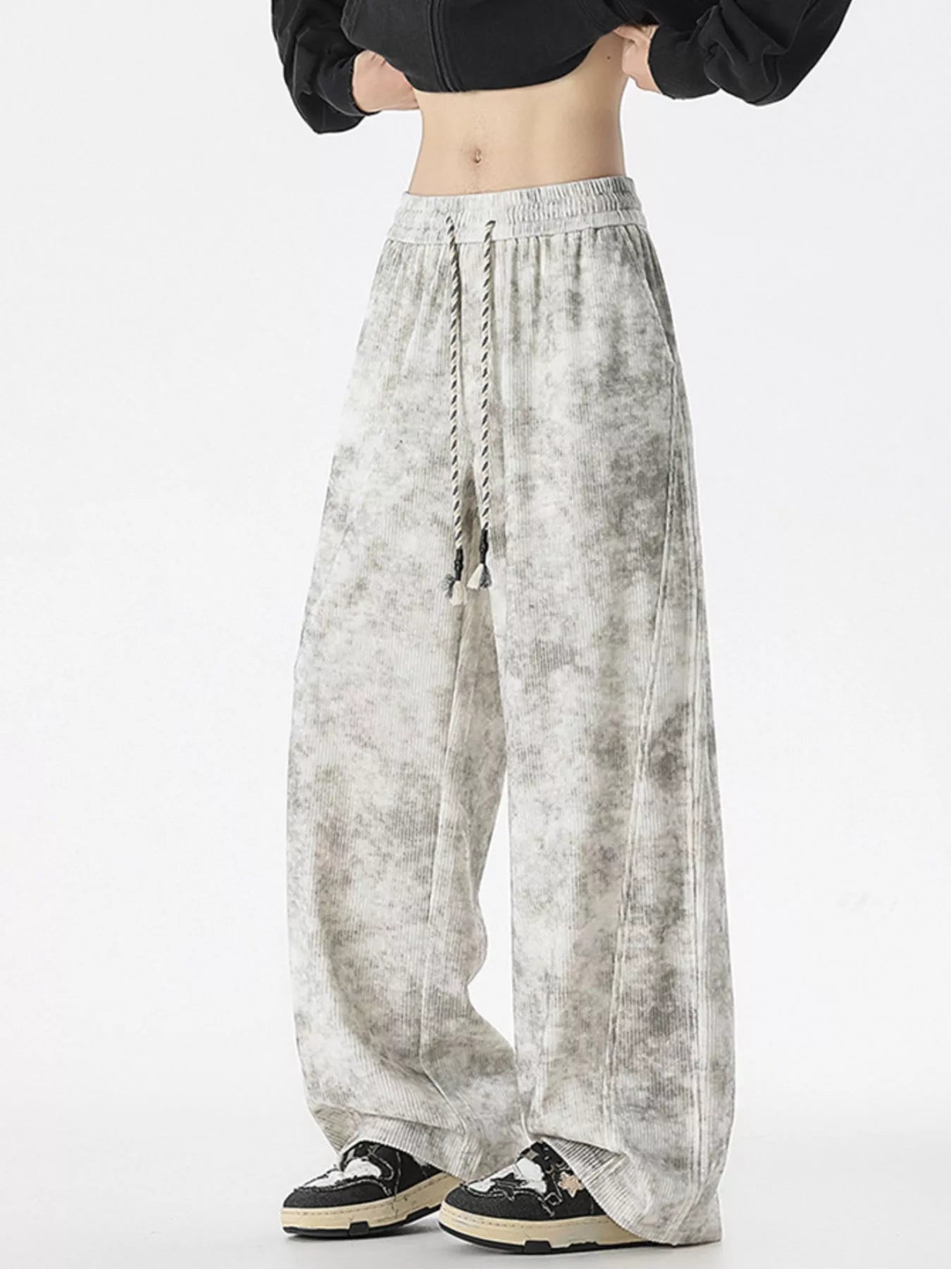 Men's Plus Size Vintage Wash Wide Leg Pants