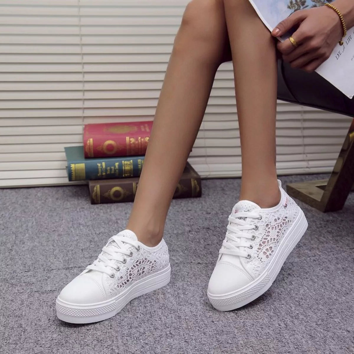 Hollow Out Platform Sneakers